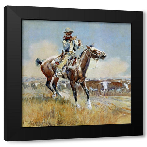 Beef for the Fighters Black Modern Wood Framed Art Print with Double Matting by Russell, Charles Marion