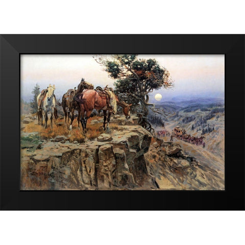 Innocent Allies Black Modern Wood Framed Art Print by Russell, Charles Marion