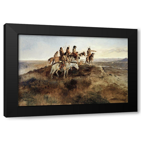 Signal Smoke Black Modern Wood Framed Art Print with Double Matting by Russell, Charles Marion