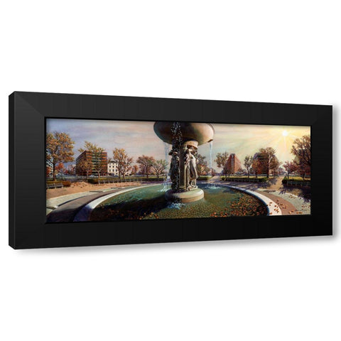 Washington Chronicle II Black Modern Wood Framed Art Print with Double Matting by Wang, John Z.