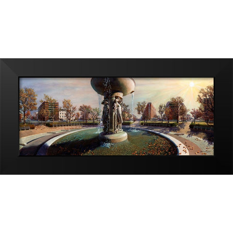 Washington Chronicle II Black Modern Wood Framed Art Print by Wang, John Z.