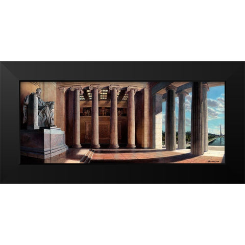 Washington Chronicle V Black Modern Wood Framed Art Print by Wang, John Z.