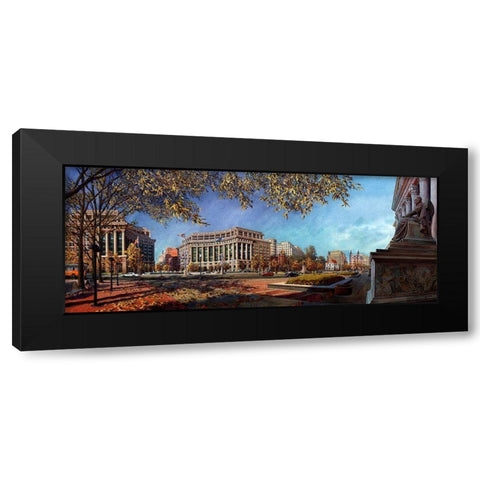 Washington Chronicle VIII Black Modern Wood Framed Art Print with Double Matting by Wang, John Z.