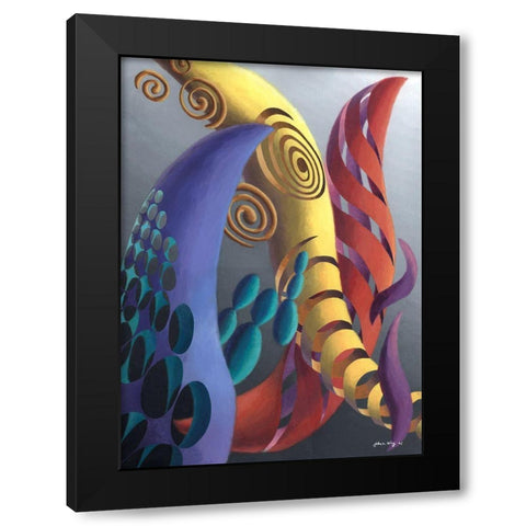 Zillusion I Black Modern Wood Framed Art Print by Wang, John Z.