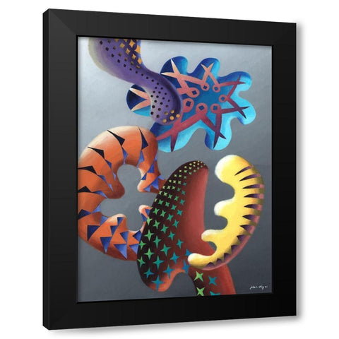 Zillusion II Black Modern Wood Framed Art Print by Wang, John Z.
