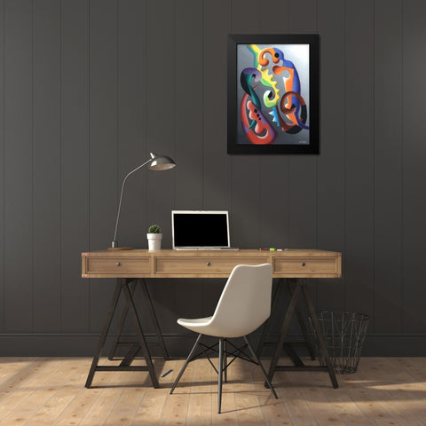 Zillusion III Black Modern Wood Framed Art Print by Wang, John Z.