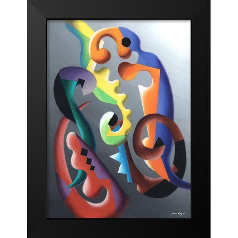 Zillusion III Black Modern Wood Framed Art Print by Wang, John Z.