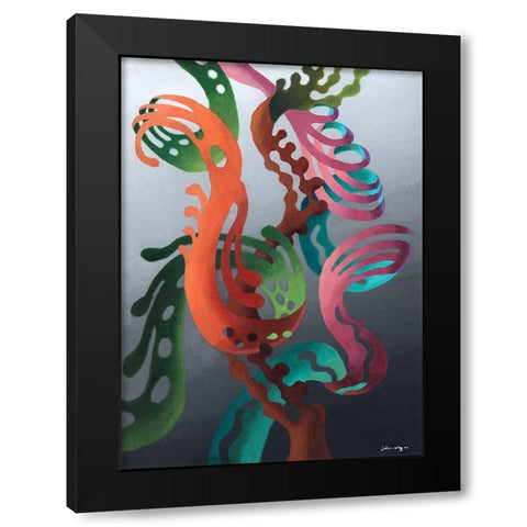 Zillusion IV Black Modern Wood Framed Art Print by Wang, John Z.