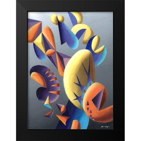 Zillusion V Black Modern Wood Framed Art Print by Wang, John Z.