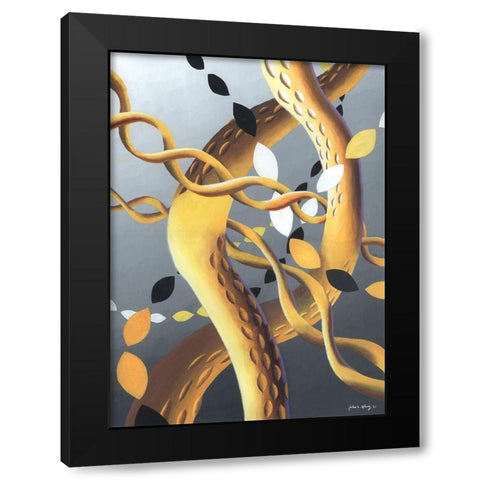 Zillusion VII Black Modern Wood Framed Art Print by Wang, John Z.