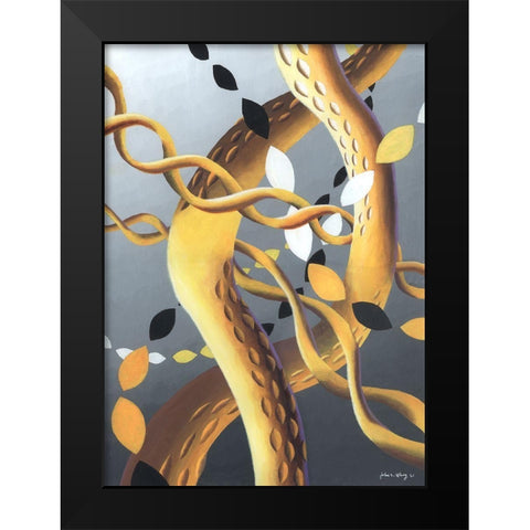 Zillusion VII Black Modern Wood Framed Art Print by Wang, John Z.