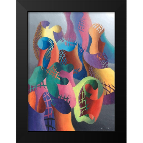 Zillusion VIII Black Modern Wood Framed Art Print by Wang, John Z.