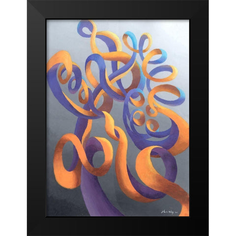 Zillusion IX Black Modern Wood Framed Art Print by Wang, John Z.