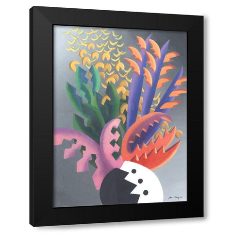 Dream Flowers I Black Modern Wood Framed Art Print by Wang, John Z.