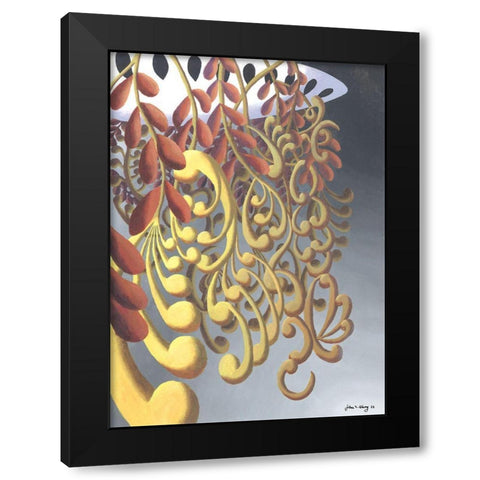 Dream Flowers IV Black Modern Wood Framed Art Print with Double Matting by Wang, John Z.
