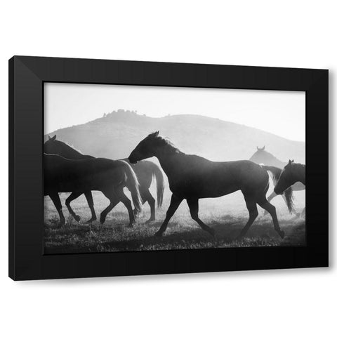Heading Home Black Modern Wood Framed Art Print with Double Matting by The Yellowstone Collection
