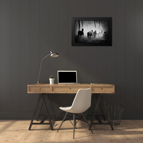 In to the Forest Black Modern Wood Framed Art Print by The Yellowstone Collection