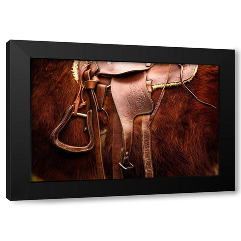 Saddled Black Modern Wood Framed Art Print with Double Matting by The Yellowstone Collection