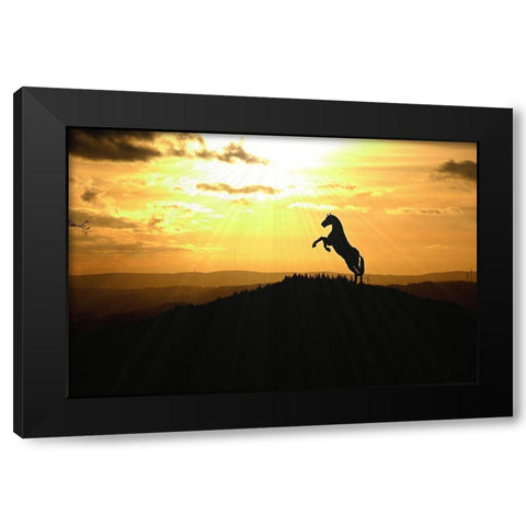 Sunset Dancer Black Modern Wood Framed Art Print by The Yellowstone Collection