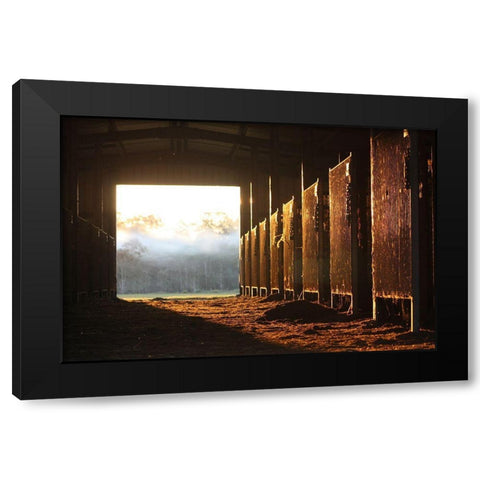 The Old Stable Block Black Modern Wood Framed Art Print with Double Matting by The Yellowstone Collection