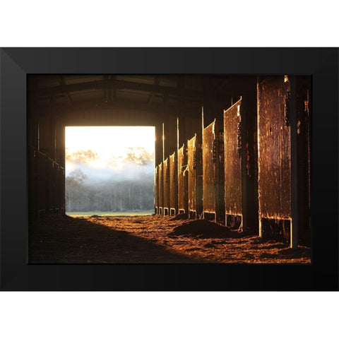 The Old Stable Block Black Modern Wood Framed Art Print by The Yellowstone Collection