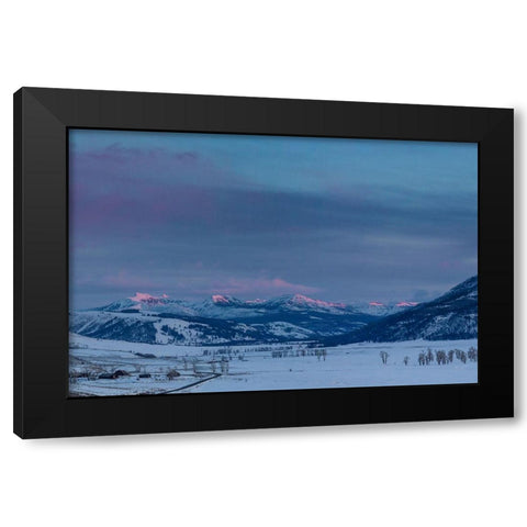 Alpenglow, Lamar Valley, Yellowstone National Park Black Modern Wood Framed Art Print with Double Matting by Herbert, Neal
