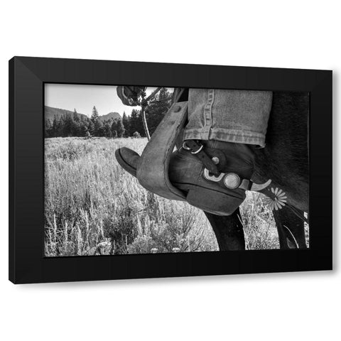 Boots in a stirrup Black Modern Wood Framed Art Print with Double Matting by The Yellowstone Collection