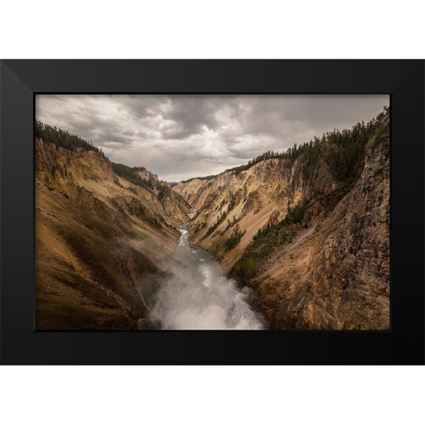 Lower Falls, Yellowstone National Park Black Modern Wood Framed Art Print by Frank, Jacob W.