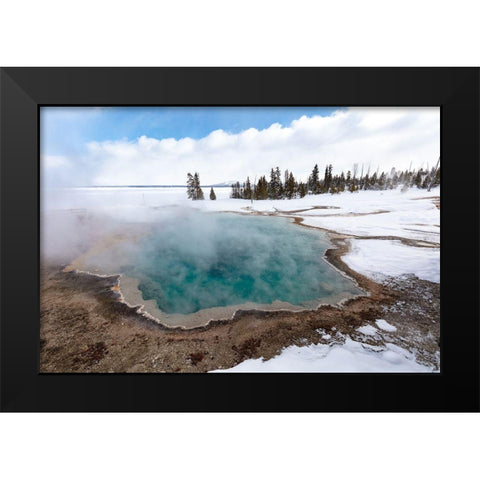 Black Pool Steaming, Yellowstone National Park Black Modern Wood Framed Art Print by Frank, Jacob W.