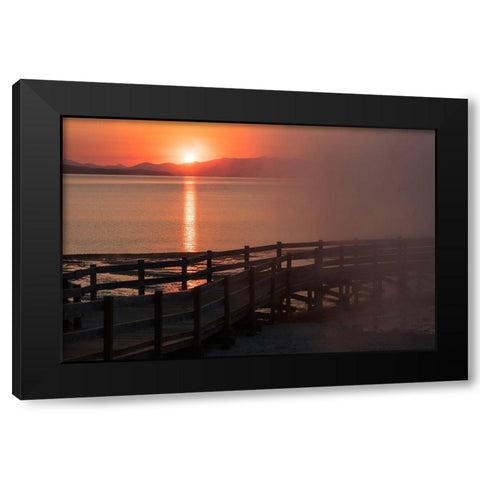 Sunrise at West Thum Geyser Basin, Yellowstone National Park Black Modern Wood Framed Art Print with Double Matting by Frank, Jacob W.