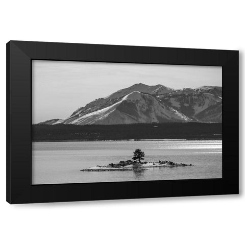 Carrington Island and Mount Sheridan, Yellowstone National Park Black Modern Wood Framed Art Print with Double Matting by The Yellowstone Collection