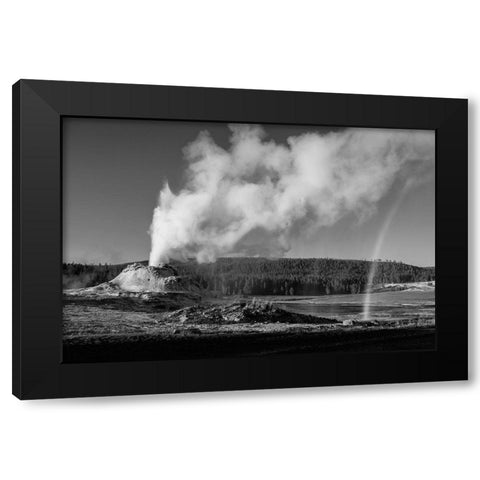 Castle Geyser Eruption, Yellowstone National Park Black Modern Wood Framed Art Print with Double Matting by Frank, Jacob W.
