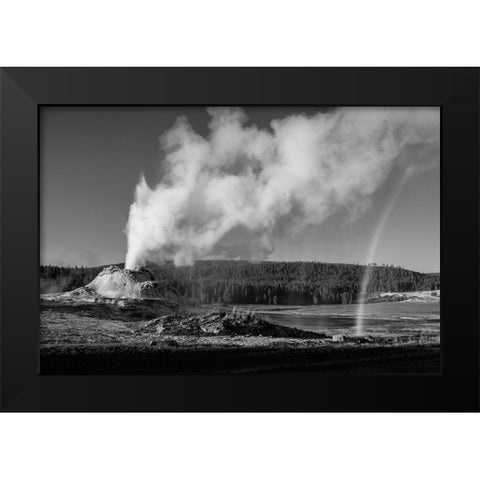 Castle Geyser Eruption, Yellowstone National Park Black Modern Wood Framed Art Print by Frank, Jacob W.