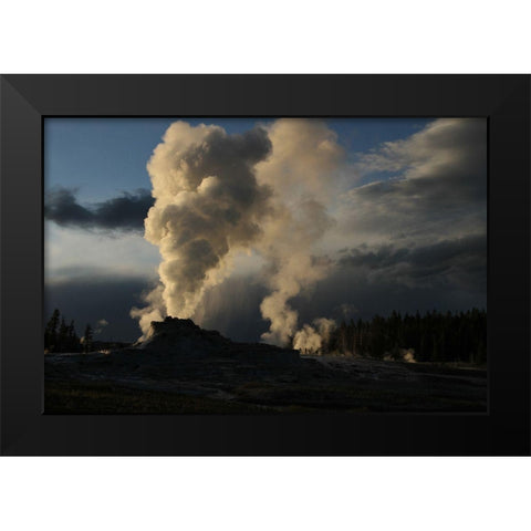 Castle Geyser in Upper Geyser Basin, Yellowstone National Park Black Modern Wood Framed Art Print by Peaco, Jim