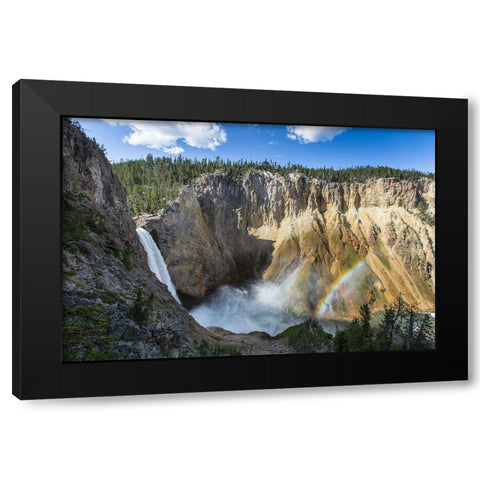 Lower Falls from Uncle Toms Trail, Yellowstone National Park Black Modern Wood Framed Art Print with Double Matting by Herbert, Neal