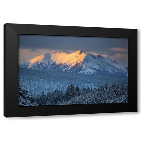 Electric Peak at Sunset, Yellowstone National Park Black Modern Wood Framed Art Print by Herbert, Neal