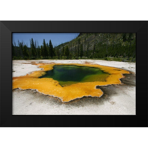 Emerald Pool in Black Sand Basin, Yellowstone National Park Black Modern Wood Framed Art Print by Peaco, Jim