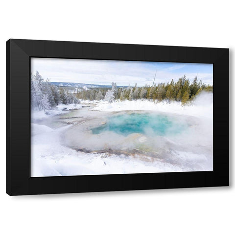 Emerald Spring, Yellowstone National Park Black Modern Wood Framed Art Print with Double Matting by The Yellowstone Collection