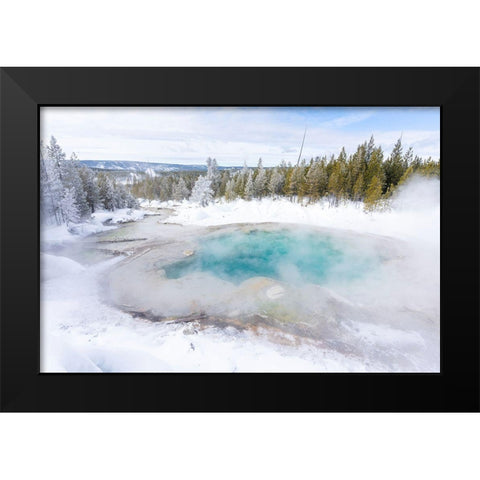 Emerald Spring, Yellowstone National Park Black Modern Wood Framed Art Print by The Yellowstone Collection
