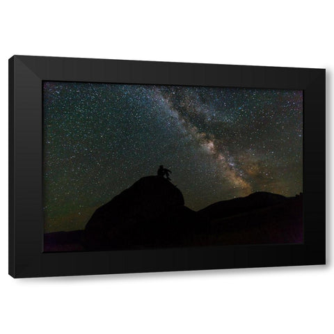 Milky Way, Mammoth Hot Springs, Yellowstone National Park Black Modern Wood Framed Art Print with Double Matting by The Yellowstone Collection