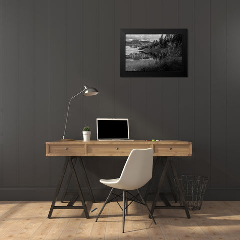 Fall Reflections at Trout Lake, Yellowstone National Park Black Modern Wood Framed Art Print by Frank, Jacob W.