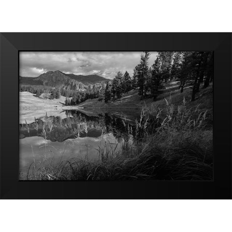 Fall Reflections at Trout Lake, Yellowstone National Park Black Modern Wood Framed Art Print by Frank, Jacob W.