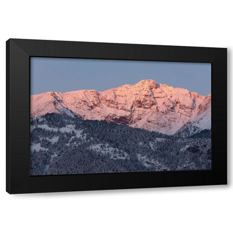 First light on Electric Peak, Yellowstone National Park Black Modern Wood Framed Art Print with Double Matting by Frank, Jacob W.