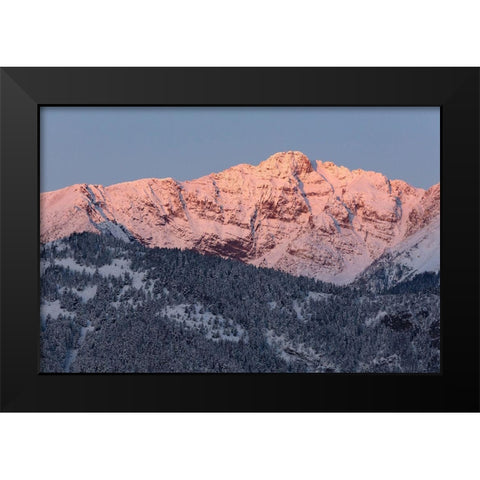 First light on Electric Peak, Yellowstone National Park Black Modern Wood Framed Art Print by Frank, Jacob W.