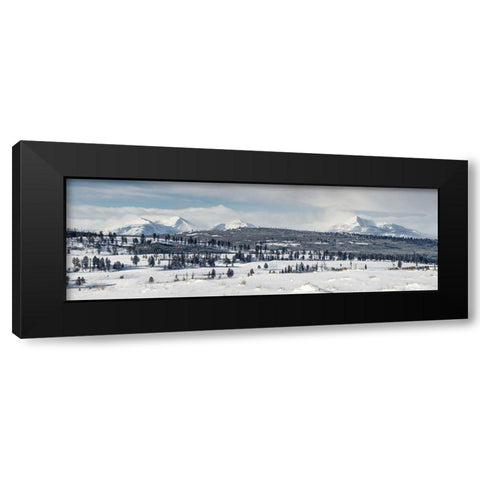 Gallatin Mountains from Blacktail Deer Plateau, Yellowstone National Park Black Modern Wood Framed Art Print with Double Matting by The Yellowstone Collection