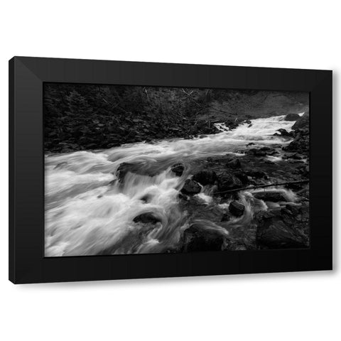Gardner River below Osprey Falls, Yellowstone National Park Black Modern Wood Framed Art Print with Double Matting by Frank, Jacob W.