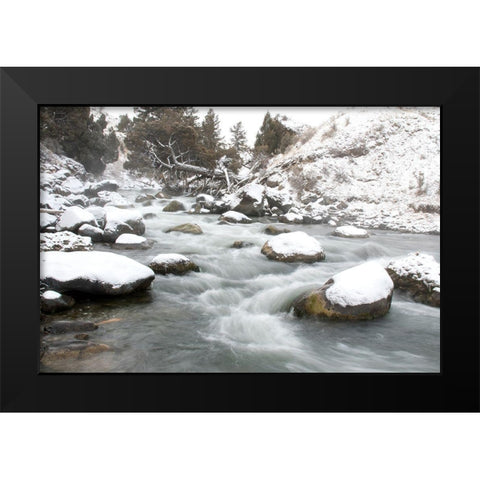Gardner River, Yellowstone National Park Black Modern Wood Framed Art Print by Peaco, Jim