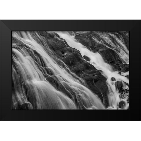 Gibbon Falls, Yellowstone National Park Black Modern Wood Framed Art Print by The Yellowstone Collection