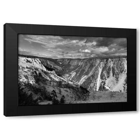 Grand Canyon of the Yellowstone, Yellowstone National Park Black Modern Wood Framed Art Print by Frank, Jacob W.