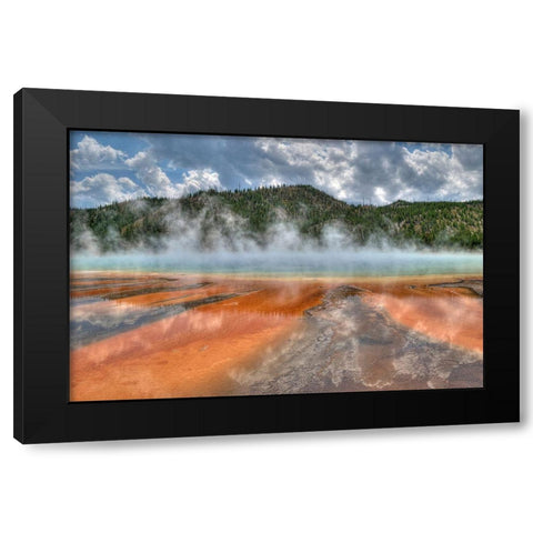 Grand Prismatic Spring and Thermophiles, Yellowstone National Park Black Modern Wood Framed Art Print by Akin, Curtis
